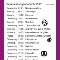 Veranstaltungsübersicht 2026