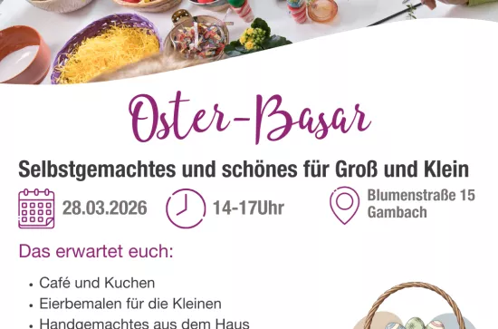 Osterbasar am 28.03.2026 schönes und kreatives für Groß und Klein